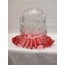 KIVIRCIK AVİZE CAMI. KIRMIZI-ŞEFFAF RENKLİ. alt çapı:10,00cm.h:15,50cm.