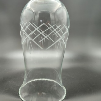 AVİZE LAMBA CAMI.BÜYÜK,ŞEFFAF DEKORLU (E.14) (Alt yuva çapı:4.50cm-h:24.00cm)Mum ampule göre.