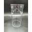 SİLİNDİR AVİZE CAMI. ŞEFFAF, YANLARINDAN ÜÇ DELİKLİ. (Çap: 12.00cm- h: 25.00cm)