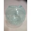 GLOB AVİZE CAMI .TURKUAZ MAVİ RENKLİ, ÇATLATILMIŞ DESENLİ (ÇAP: 15.00cm- DUY YUVASI: 7.00cm)