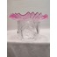 KIVIRCIK MASA LAMBASI CAMI. PEMBE- ŞEFFAF RENKTE.alt çapı:10,00cm-h:15,50cm.