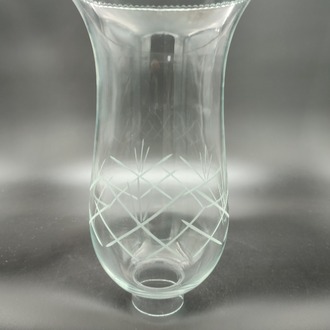 AVİZE LAMBA CAMI.BÜYÜK,ŞEFFAF DEKORLU (E.14) (Alt yuva çapı:4.50cm-h:24.00cm)Mum ampule göre.