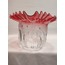 KIVIRCIK AVİZE CAMI. KIRMIZI-ŞEFFAF RENKLİ. alt çapı:10,00cm.h:15,50cm.