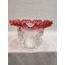 KIVIRCIK AVİZE CAMI. KIRMIZI-ŞEFFAF RENKLİ. alt çapı:10,00cm.h:15,50cm.
