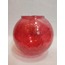 GLOB AVİZE CAMI. KIRMIZI RENKLİ, ÇATLATILMIŞ DESENLİ (ÇAP: 15.00cm- DUY YUVASI: 7.00cm)