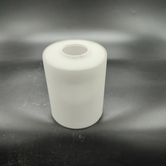 HAKİKİ OPALİN KÜÇÜK AVİZE CAMI. SİLİNDİR, BEYAZ (E.14) (Çapı:8.00 cm-h:10.50cm)