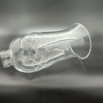 AVİZE LAMBA CAMI.BÜYÜK,ŞEFFAF DEKORLU (E.14) (Alt yuva çapı:4.50cm-h:24.00cm)Mum ampule göre.