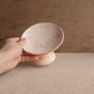 Dondurma Desenli Yükseltilmiş Seramik Mama Kabı — 14 cm | Kuimo