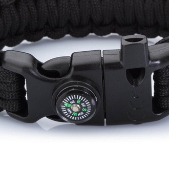 Paracord Bileklik Yeşil Pusula-Ateş Başlatıcı-Düdük