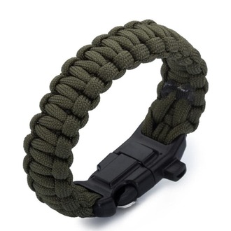 Paracord Bileklik Siyah Pusula-Ateş Başlatıcı-Düdük