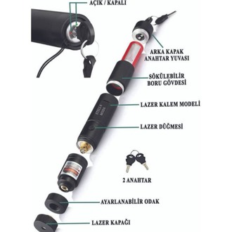 Yeşil Lazer Pointer Yüksek Güçlü Lazer Işaretçisi Şarjlı Anahtar Emniyetli
