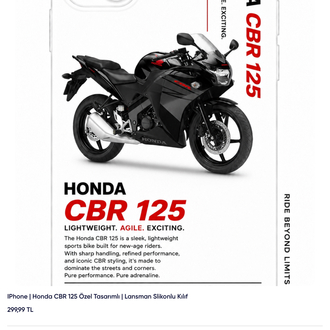 IPhone | HONDA CBR 125 Özel Tasarımlı | Lansman Slikonlu Kılıf
