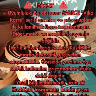 KushKafa Dekoratif Priz & Anahtar Çerçevesi – Tasarım Duvar Aksesuarı Dual Brown (2' Li Pak