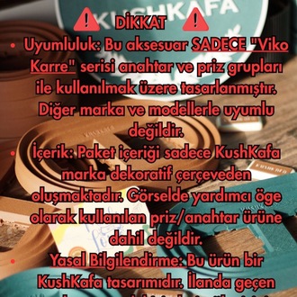 KushKafa Dekoratif Priz & Anahtar Çerçevesi – Duvar Aksesuarı - Single Coal (4'Lü Paket)