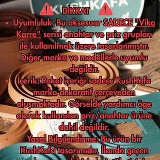 KushKafa Dekoratif Priz & Anahtar Çerçevesi – Tasarım Duvar Aksesuarı Dual Coal (2' Li Pake
