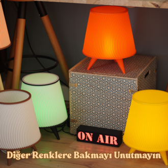 KushKafa Waves Yer Lambası Beyaz-Siyah - Özel Tasarım Premium Dekoratif Aydınlatma