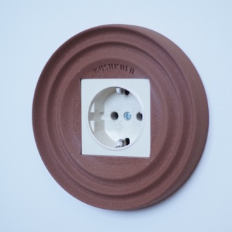 KushKafa Dekoratif Priz & Anahtar Çerçevesi – Duvar Aksesuarı - Single Brown (4'Lü Paket)