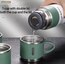 Vacuum 3 Bardak Termos Set Yeşil