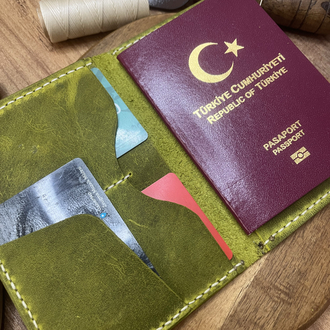 Limon Yeşili El Yapımı Pasaport Kılıfi