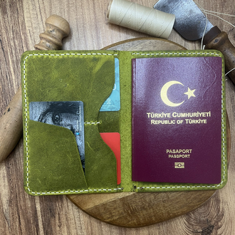 Limon Yeşili El Yapımı Pasaport Kılıfi
