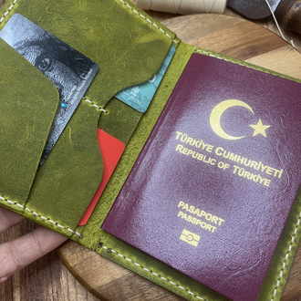 Limon Yeşili El Yapımı Pasaport Kılıfi