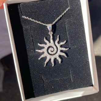 Taşlı Antik Güneş Kolye
