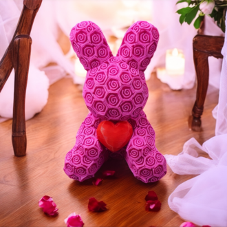 Sevgililer Günü İçin Rose Bunny Aşk Tavşan
