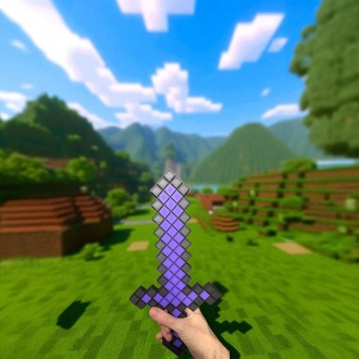  Minecraft Mor Kılıç – Purple Sword  | El Yapımı 3D Figür