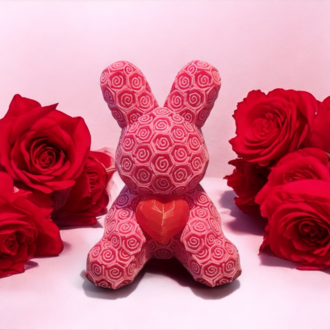 Sevgililer Günü İçin Rose Bunny Aşk Tavşan