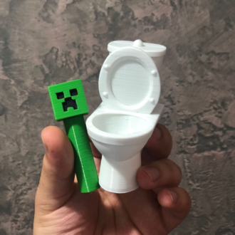Creeper Skibidı Toıiet Ve Minecraft Ortak Creeper Figür