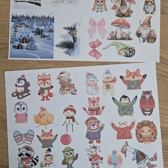 cut and collage cute winter animal