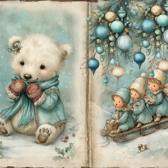sevimli mavi scrapbook