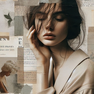 newspaper collage portrait