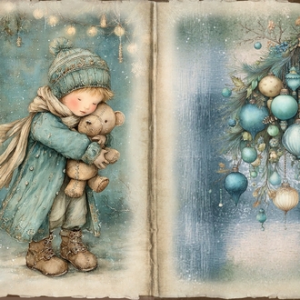 sevimli mavi scrapbook