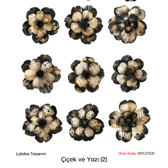 Çiçek ve Yazı (DIY CUT) (2)