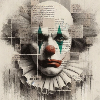 newspaper collage portrait