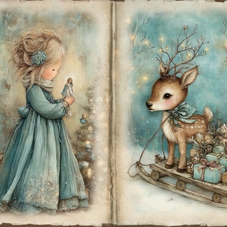 sevimli mavi scrapbook