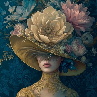 Lady with golden dress