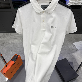 Guess Omuz Detaylı Premium Polo Yaka -Beyaz