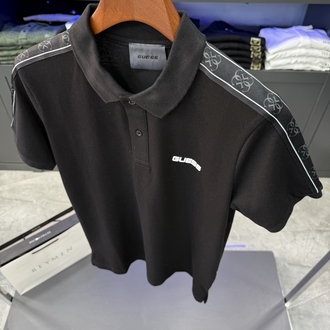 Guess Omuz Baskılı Premium Polo Yaka Siyah