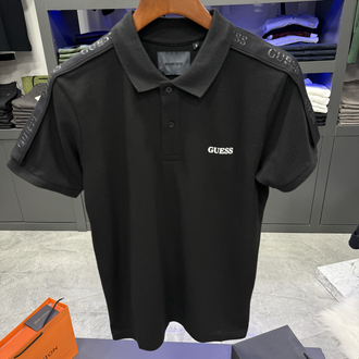 Guess Omuz Detaylı Premium Polo Yaka -Siyah