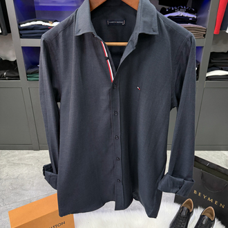 Tommy Hılfıger Slim Fit Lacivert Gömlek