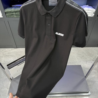 Guess Omuz Baskılı Premium Polo Yaka Siyah