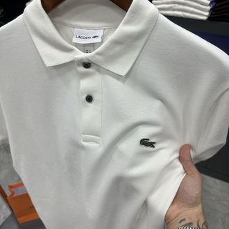 Timsah Logolu Beyaz Premium Polo Yaka