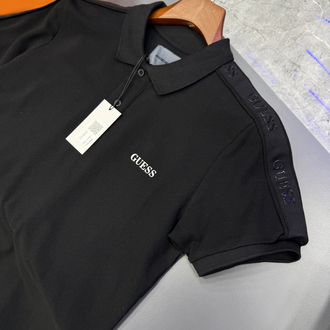 Guess Omuz Detaylı Premium Polo Yaka -Siyah