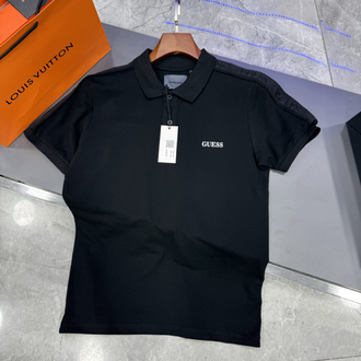 Guess Omuz Detaylı Premium Polo Yaka -Siyah