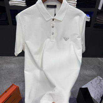 Prada Premium Beyaz Polo Yaka