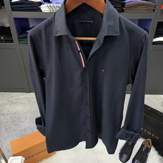 Tommy Hılfıger Slim Fit Lacivert Gömlek