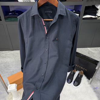 Tommy Hılfıger Slim Fit Lacivert Gömlek
