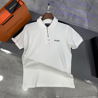 Guess Omuz Detaylı Premium Polo Yaka -Beyaz
